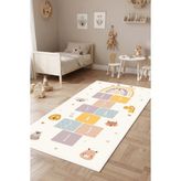 West Home Oyun Halısı Makinede Yıkanabilir Kaymaz Taban Leke Tutmaz Antibakteriyel Çocuk Odası Halısı - Bej - 80 x 400 cm