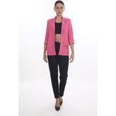 White Diamond Cep Detaylı Broşlu Ceket 42 - Pembe