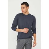 White Stone Antrasit Basic Bisiklet Yaka Erkek Sweatshirt
