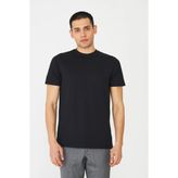 White Stone Siyah Basic Bisiklet Yaka Erkek T-Shirt