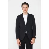 White Stone Siyah Slim Fit Klasik Yaka Erkek Spor Blazer Ceket - 56