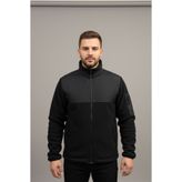 WİDİ Dik Yaka Garnili Siyah Softshell Polar Ceket
