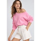 WILD BEE Kadın Açık Pembe Düşük Omuz Modal Bluz