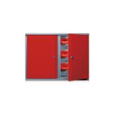 Wisent 2 Kapaklı Anahtarlı Metal Asma El Aleti Dolabı 36 Avadanlıklı Kırmızı 80x60x20 cm