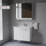 Wons Çizgi 80 cm Beyaz Banyo Dolabı