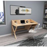 Wood Face Woodface Snow Çalışma Masası 120X60 Doğal Ahşap 2 Gözlü Özel Tasarım Uyumlu Görünüm - 120 x 60 cm