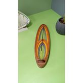 Wood-X Ahşap Mdf Çubuk Tütsülük, Özel Tasarım Kayık Tütsülük, Desenli Kahverengi Tütsülük (26X7X1,6) - Renkli - 1 Adet