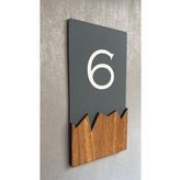 Wooden Serisi Dikey Kapı Numarası