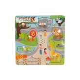 Woody Ahşap Hayvanlar Tutmalı Puzzle 6 Parça