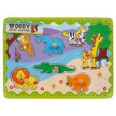 Woody Ahşap Hayvanlar Tutmalı Puzzle 7 Parça