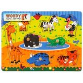 Woody Ahşap Hayvanlar Tutmalı Puzzle 8 Parça