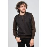 Woolman Erkek Desenli Polo Yaka Yün Kazak 1572001 Kahverengi