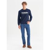 Wrangler Mavi Erkek Straight Denim Pantolon MW121HR36B Orta Mavi Denim Pantolon