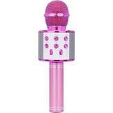 WS-858 Karaoke Mikrofon Aux USB ve Sd Kart Girişli Bluetooth Hoparlör Pembe - Antrasit