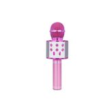 WS-858 Karaoke Mikrofon Aux Usb Ve Sd Kart Girişli Bluetooth Hoparlör Pembe