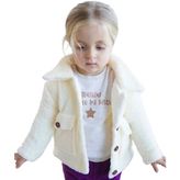 x Ipek Atlas Kız Erkek Bebek Çocuk Peluş Ceket Mont - Açık Ekru - 5 Yaş