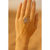 X-lady Accessories Altın Renk Fiyonk Beyaz Taş Çelik Şahmeran - 3509