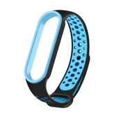 Xiaomi Mi Band 5 Mavi Kordon Hasır Dokuma Kumaş Spor Loop Kordon Kayış