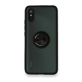Xiaomi Redmi 9A Montreal Yüzüklü Silikon Kapak Siyah Kılıf