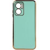 Xiaomi Redmi Note 11e Kılıf Parlak Kenarlı Altın Işlemeli Kamera Korumalı Kapak Bark