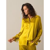 Xint Kadın Sarı Oversize Saten Gömlek