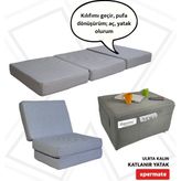 Xpermate Ultra Kalın Katlanır Sünger Yatak, Yer Yatağı, Katlanır Yer Minderi, Katlanır Yatak, Misafir Yatağı 80x180x14, Gri Puantiyeli - 80 x 180 x 14 cm