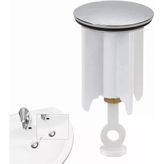 Xspring Lavabo Tıkacı, Yüksekliği Ayarlanabilir Pop-Up Tıkaç, Banyo ve Mutfak Lavaboları İçin Geri Sekmeli Filtreli Tıkaç, 40mm Çapında Lavabo ve Bide Tıkacı Yedek Parçası