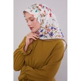 Yağ Yeşili Çiçek Dalı Desen Soft Eşarp
