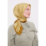 Yağ Yeşili Halka Desen Monogram Eşarp