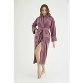 Yaka Jakarlı %100 Cotton Bayan Bornozu