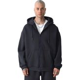 YAKAMEL Erkek Basic FÜME Unisex Tam Fermuar Sweatshirt Hırka