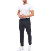 Yakamel Erkek Füme Renk Kumaş Pantolon Dar Kesim Esnek Likralı Bilek Boy Dokuma