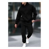 YAKAMEL Erkek Geniş Paça Kışlık Cepli Beli Paçası Lastikli Hoodie Rahat Kesim Eşofman Takımı