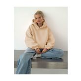 YAKAMEL Oversize Kapşonlu Basic Baskısız Okul Sweatshirt