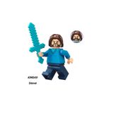 yamanS Minecraft Steve Elmas Kılıçlı Figür Yapı Blok Oyuncak(Custom Model)