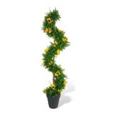 Yapay Ağaç Ay Çiçekli Spiral Şimşir Ağacı 160cm Bambu Saplı Salon Bitkisi