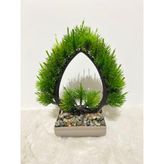 Yapay Bonsai Çam Ağacı Geometrik Kalp Tasarım, Mini Dikdörtgen Saksıda Taş Dolgulu Dekoratif Yapay Bitki, Ev, Ofis, Çalışma Masası İçin Estetik Modern Masaüstü Süsü