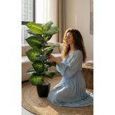 Yapay Çiçek Deposu Yapay Bitki 23 Yapraklı Golden Vein 70 cm Yeşil