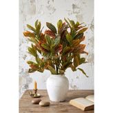 Yapay Çiçek Deposu Yapay Bitki Modern Botanik Kraton Bitkisi 40 cm Yeşil-Turuncu