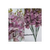 yapay çiçek evi Yapay 16 Dallı Lila Islak Okaliptus Bitkisi 47 Cm vazo saksı dekor süsü