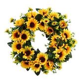 Yapay Çiçek Kapı Süsü Ay Çiçeği Sunflower Yılbaşı Kapı Çelengi