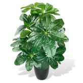 Yapay Çiçek Saksıda Şeflera Bitkisi 18Dal 75cm Salon Çiçeği Yapay Bitki Pachira Macrocarpa