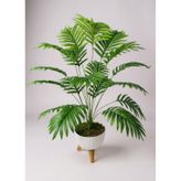 Yapay Çiçek Salon Bitkisi Areka 80cm 18 Yaprak Beyaz Zigon Saksıda Yeşil