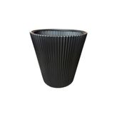 Yapay Çiçekçiniz Siyah Çizgili Modern Plastik Saksı,Siyah