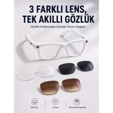 Yapay Zeka Destekli Akıllı Gözlük Dahili Kameralı Bluetooth Müzik ve Arama Özellikli Ses Kontrollü Değiştirilebilir Lensli - Renkli