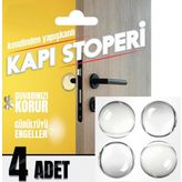 Yapışkanlı Kapı Stoperi Kapı Kolu Çarpma Engelleyici Şeffaf 4Adet