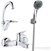 Yapıstore Banyo + Evye Mutfak Bataryası + Mafsallı Duş Seti