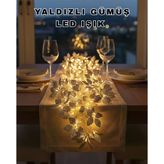 Yaprak Şekilli Gümüş Led Işık Pilli Dekoratif Aydınlatma Vitrin
