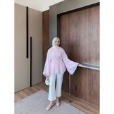 Yarasa Kol Astarlı Bluz Pembe