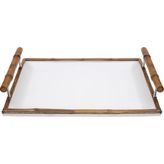 Yargıcı Porselen Bambu Detaylı Servis Tepsisi(29x40x9 Cm) - Renkli